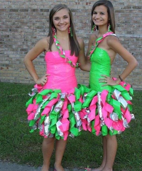 Colorful Duct Tape Dresses for girls