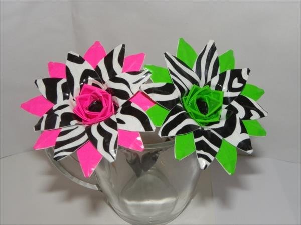 Different Duct Tape Flowers