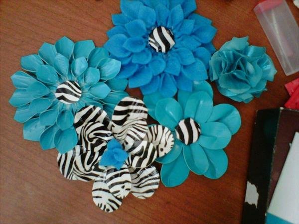 White Duct Tape Flowers