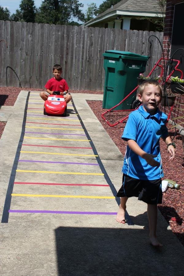 Kids Train Track with Duct Tape
