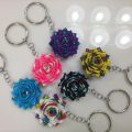 homemade duct tape flower keychain