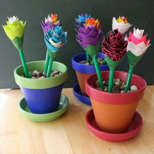 home prepared duct tape pen flowers