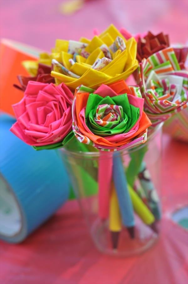 handmade duct tape flowers