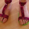 reclaimed duct tape slippers