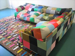 duct tape beanbag sofa and rug