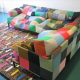 duct tape beanbag sofa and rug