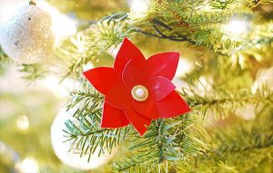 handcrafted duct tape poinsettia flower