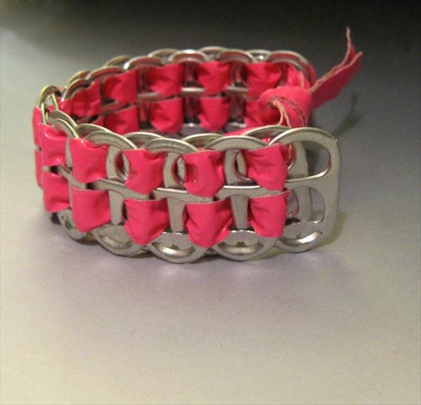 upcycled soda can tabs duct tape bracelet
