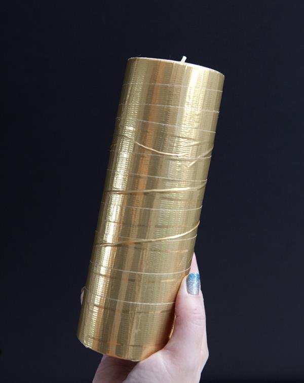 diy hand wrapped duct tape candle